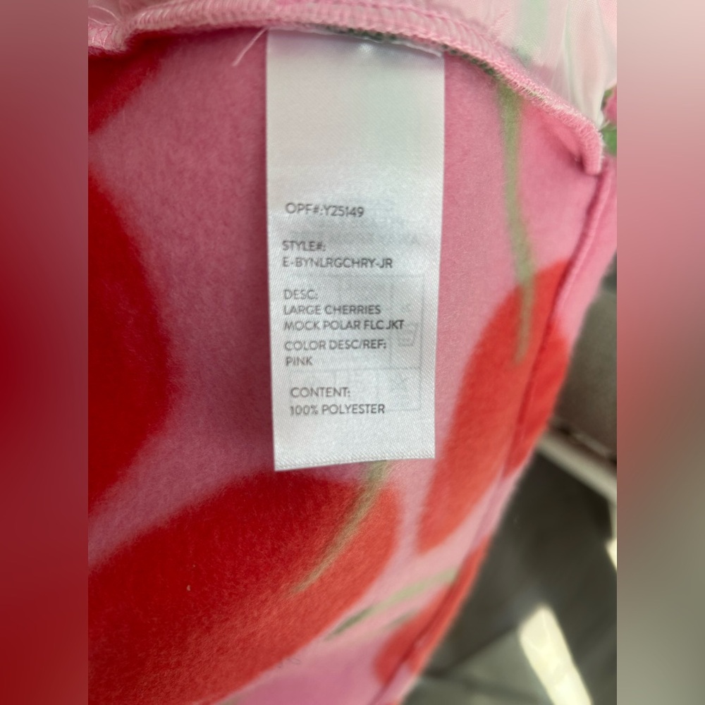 ✨NWOT Pink Cherry Fleece Zip Jacket - Picture 8 of 11
